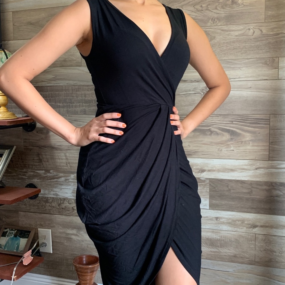 Black slit dress